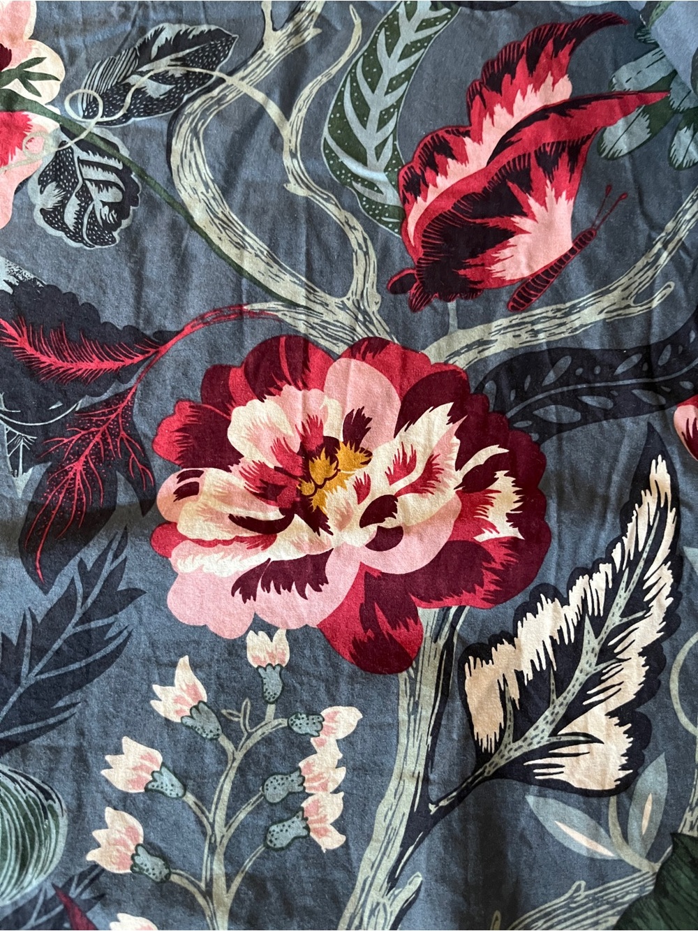 Filodendron Queen Duvet Cover Blue Floral Botanical Pattern 100% cotton IKEA